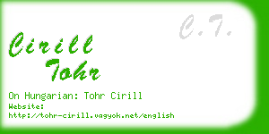 cirill tohr business card